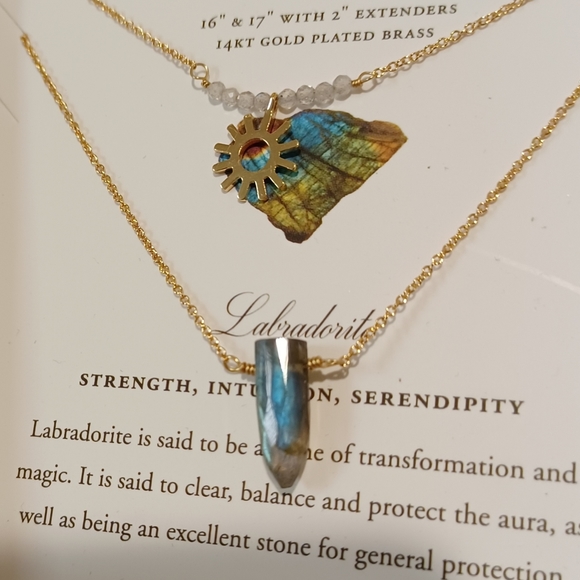 2 Pc Luna Norte gold  plated double Layer Necklace With 14kt gold plated - Picture 4 of 7